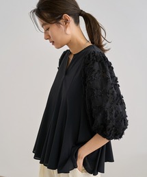 ROPE' | ジャガードスリーブコンビブラウス/イージーケア(シャツ/ブラウス)