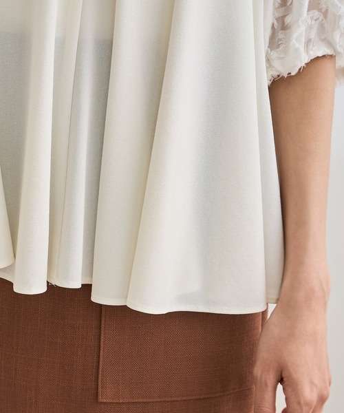 ROPE'（ロペ）の「ジャガードスリーブコンビブラウス/イージーケア（シャツ/ブラウス・レディース・ブラック/ホワイト・FREE）」の11枚目の写真