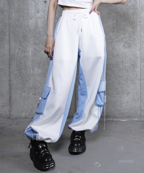 Amilige（アミリージュ）の「バイカラー裾ポケットラインジャージ