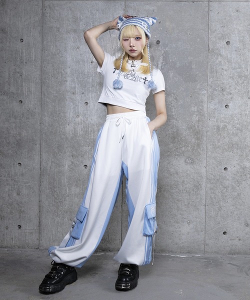 Amilige（アミリージュ）の「バイカラー裾ポケットラインジャージ