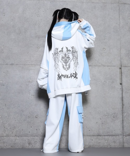 Amilige（アミリージュ）の「バイカラー裾ポケットラインジャージ