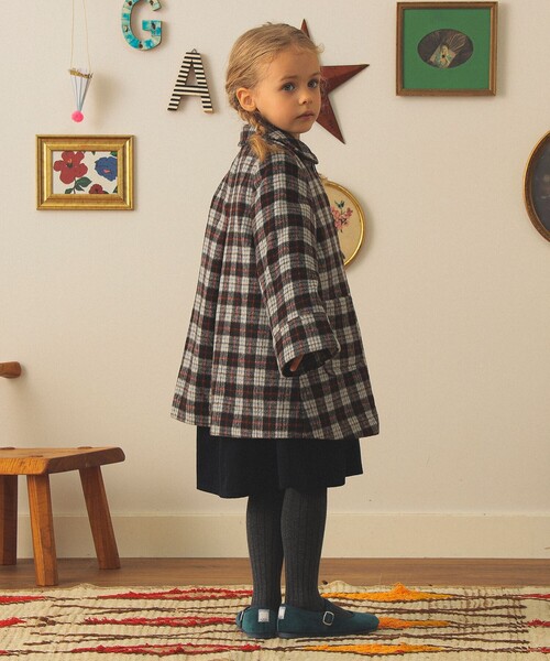 こども ビームス（コドモビームス）の「チェック ステンカラー コート 2025FW（110～140cm）（その他アウター・キッズ・ブラウン・110/120/130/140）」の5枚目の写真