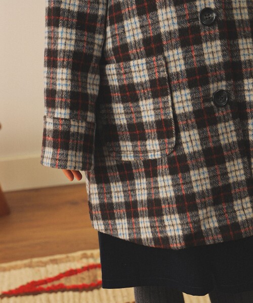 こども ビームス（コドモビームス）の「チェック ステンカラー コート 2025FW（110～140cm）（その他アウター・キッズ・ブラウン・110/120/130/140）」の7枚目の写真