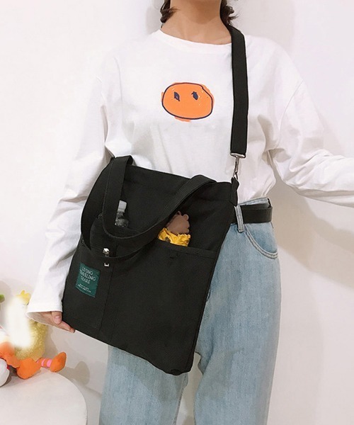 Miniministore(ミニミニストア)の「キャンバス トートバッグ 2way 軽量(トートバッグ・レディース・ブラック/イエロー/ホワイト・FREE)」の7枚目の写真