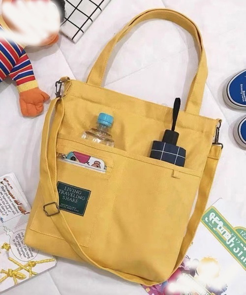 Miniministore(ミニミニストア)の「キャンバス トートバッグ 2way 軽量(トートバッグ・レディース・ブラック/イエロー/ホワイト・FREE)」の8枚目の写真