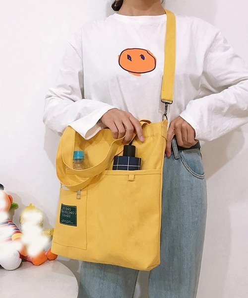 Miniministore(ミニミニストア)の「キャンバス トートバッグ 2way 軽量(トートバッグ・レディース・ブラック/イエロー/ホワイト・FREE)」の9枚目の写真