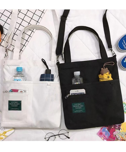Miniministore(ミニミニストア)の「キャンバス トートバッグ 2way 軽量(トートバッグ・レディース・ブラック/イエロー/ホワイト・FREE)」の11枚目の写真
