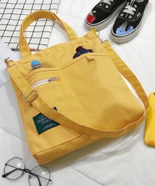 Miniministore(ミニミニストア)の「キャンバス トートバッグ 2way 軽量(トートバッグ・レディース・ブラック/イエロー/ホワイト・FREE)」の14枚目の写真