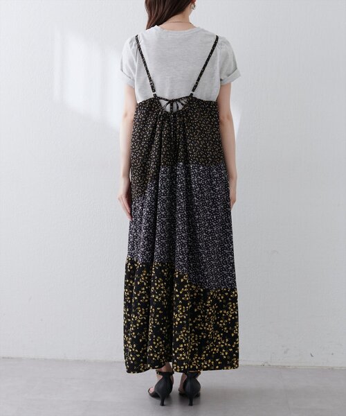 natural couture（ナチュラルクチュール）の「【WEB限定】プレイフルパッチワークティアードキャミワンピース（ワンピース・レディース・ブラック系その他/ホワイト系その他/ブルー系その他・FREE）」の22枚目の写真