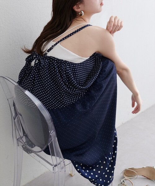 natural couture（ナチュラルクチュール）の「【WEB限定】プレイフルパッチワークティアードキャミワンピース（ワンピース・レディース・ブラック系その他/ホワイト系その他/ブルー系その他・FREE）」の13枚目の写真