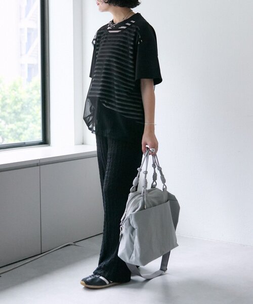 ear PAPILLONNER(イアパピヨネ)の「《撥水》トラベルボストンバッグL(ボストンバッグ・レディース・ブラック/グレー・FREE)」の12枚目の写真