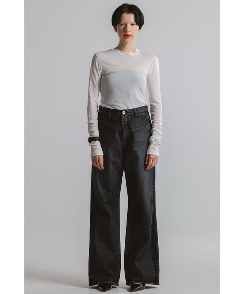 CINOH（チノ）の「SIDE SEAM FLARE DENIM PANTS（デニムパンツ・レディース・ブラック/ブルー・1/2/3/4）」の17枚目の写真