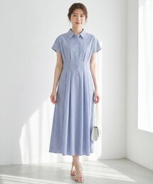 Feroux（フェルゥ）の「【洗える】パールボタンストライプ シャツワンピース（ワンピース）」