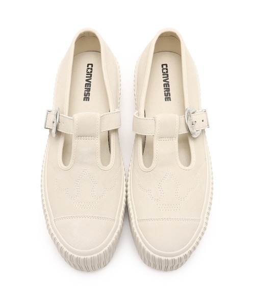 CONVERSE（コンバース）の「CONVERSE ALL STAR LIFTD RIBTAPE T-STRAP WT OX  / コンバース オールスター リフテッド リブテープ ティーストラップ WT オックス（スニーカー・レディース・ホワイト・24.0cm/23.5cm/23.0cm/24.5cm）」の2枚目の写真