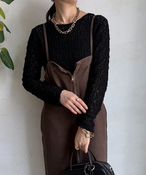 DouDou（ドゥドゥ）の「リンクルフラワーシャーリングプルオーバー（Tシャツ/カットソー・レディース・オフホワイト/ブルー/ブラック・FREE）」の21枚目の写真