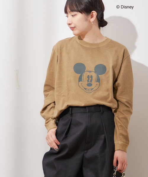 journal standard L'essage（ジャーナルスタンダードレサージュ）の「【MICKEY】ピグメントロングスリーブTシャツ（Tシャツ/カットソー・レディース・ホワイト/ブラウン/グレー・FREE）」の21枚目の写真