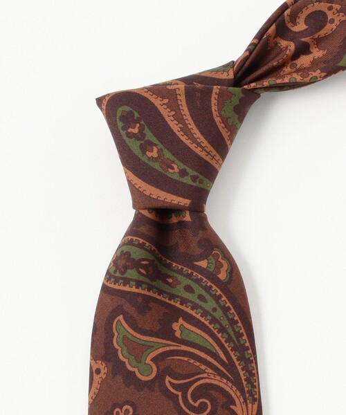 BEAMS F(ビームスエフ)の「Fermo Fossati シルク ペイズリー柄 プリント ネクタイ(ネクタイ・メンズ・ブラウン/オリーブ・ONE SIZE)」の7枚目の写真