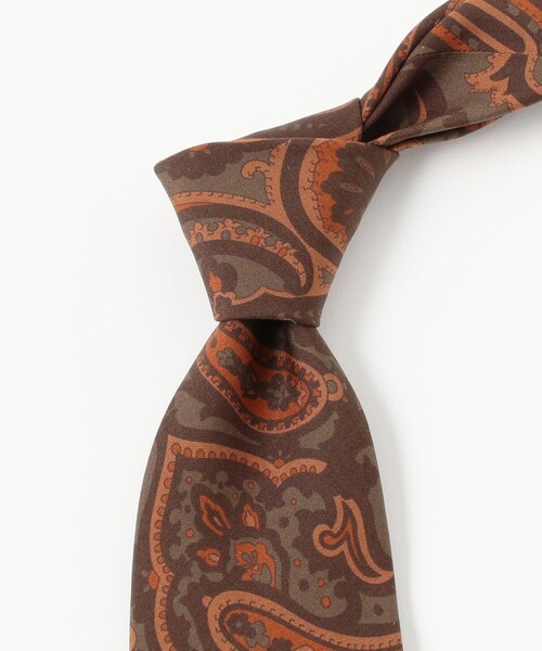 BEAMS F(ビームスエフ)の「Fermo Fossati シルク ペイズリー柄 プリント ネクタイ(ネクタイ・メンズ・ブラウン/オリーブ・ONE SIZE)」の4枚目の写真