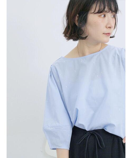 Samansa Mos2 blue（サマンサモスモスブルー）の「◎ドット刺繍ブラウス（シャツ/ブラウス・レディース・ブラック/サックスブルー/オフホワイト・F）」の3枚目の写真