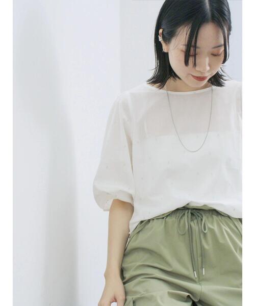 Samansa Mos2 blue（サマンサモスモスブルー）の「◎ドット刺繍ブラウス（シャツ/ブラウス・レディース・ブラック/サックスブルー/オフホワイト・F）」の4枚目の写真