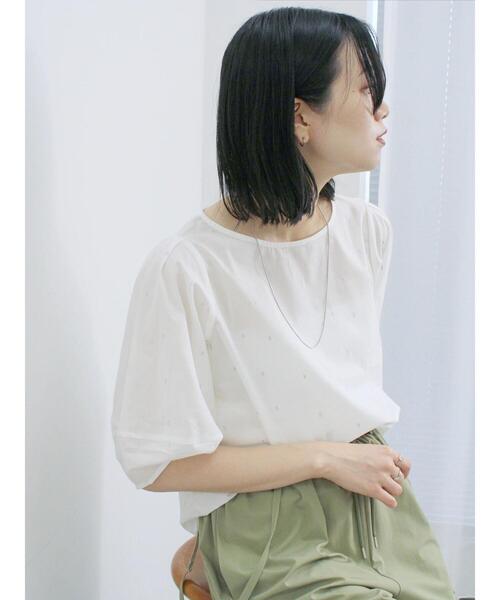 Samansa Mos2 blue（サマンサモスモスブルー）の「◎ドット刺繍ブラウス（シャツ/ブラウス・レディース・ブラック/サックスブルー/オフホワイト・F）」の7枚目の写真