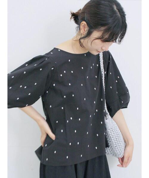 Samansa Mos2 blue（サマンサモスモスブルー）の「◎ドット刺繍ブラウス（シャツ/ブラウス・レディース・ブラック/サックスブルー/オフホワイト・F）」の20枚目の写真