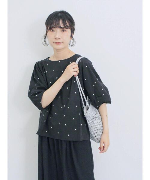 Samansa Mos2 blue（サマンサモスモスブルー）の「◎ドット刺繍ブラウス（シャツ/ブラウス・レディース・ブラック/サックスブルー/オフホワイト・F）」の22枚目の写真