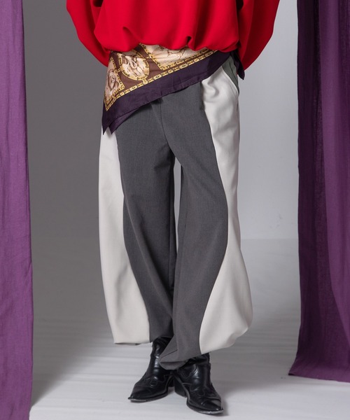 AULA AILA(アウラアイラ)の「ウェーブラインドローストリングパンツ(その他パンツ・レディース・グレー/ベージュ/グリーン・1/0)」の2枚目の写真