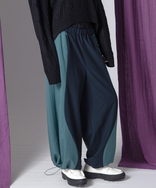 AULA AILA(アウラアイラ)の「ウェーブラインドローストリングパンツ(その他パンツ・レディース・グレー/ベージュ/グリーン・1/0)」の3枚目の写真