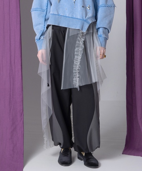 AULA AILA(アウラアイラ)の「ウェーブラインドローストリングパンツ(その他パンツ・レディース・グレー/ベージュ/グリーン・1/0)」の4枚目の写真