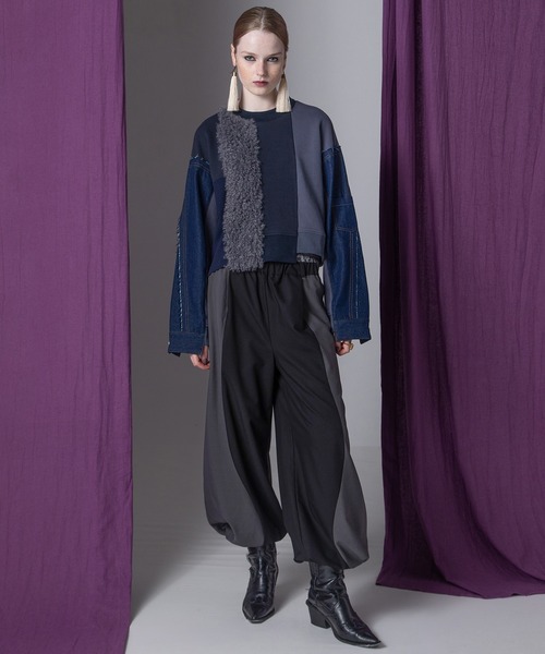 AULA AILA(アウラアイラ)の「ウェーブラインドローストリングパンツ(その他パンツ・レディース・グレー/ベージュ/グリーン・1/0)」の9枚目の写真