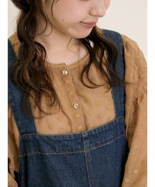 Samansa Mos2（サマンサ モスモス）の「シアー刺繍ブラウス（シャツ/ブラウス・レディース・キナリ/ブラック/キャメル・F）」の4枚目の写真