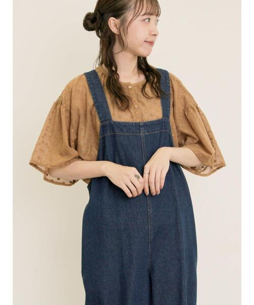 Samansa Mos2（サマンサ モスモス）の「シアー刺繍ブラウス（シャツ/ブラウス・レディース・キナリ/ブラック/キャメル・F）」の5枚目の写真