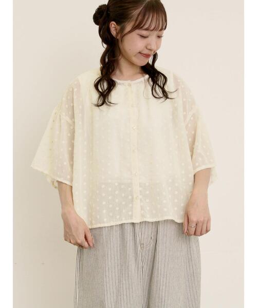 Samansa Mos2（サマンサ モスモス）の「シアー刺繍ブラウス（シャツ/ブラウス・レディース・キナリ/ブラック/キャメル・F）」の10枚目の写真