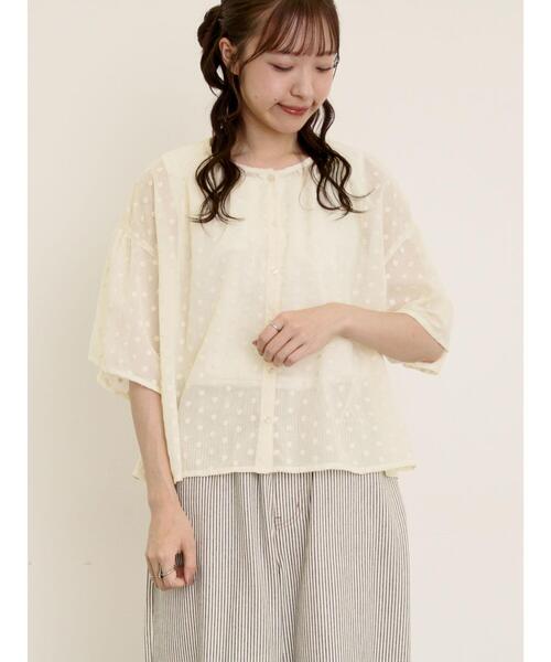 Samansa Mos2（サマンサ モスモス）の「シアー刺繍ブラウス（シャツ/ブラウス・レディース・キナリ/ブラック/キャメル・F）」の11枚目の写真