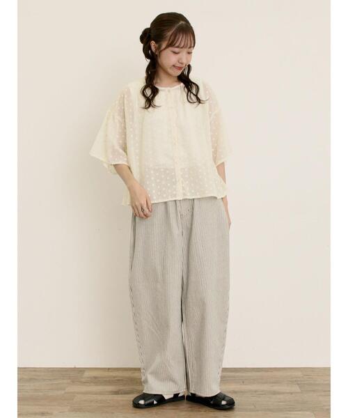 Samansa Mos2（サマンサ モスモス）の「シアー刺繍ブラウス（シャツ/ブラウス・レディース・キナリ/ブラック/キャメル・F）」の12枚目の写真