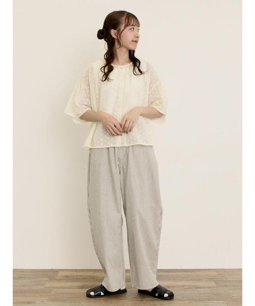 Samansa Mos2（サマンサ モスモス）の「シアー刺繍ブラウス（シャツ/ブラウス・レディース・キナリ/ブラック/キャメル・F）」の13枚目の写真