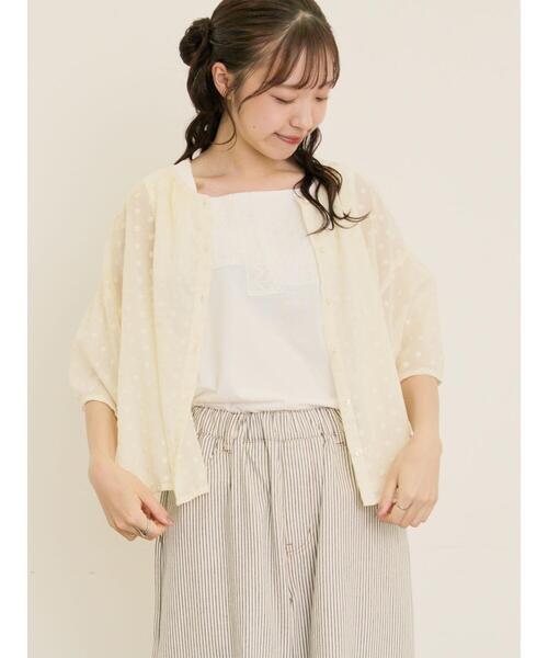 Samansa Mos2（サマンサ モスモス）の「シアー刺繍ブラウス（シャツ/ブラウス・レディース・キナリ/ブラック/キャメル・F）」の14枚目の写真