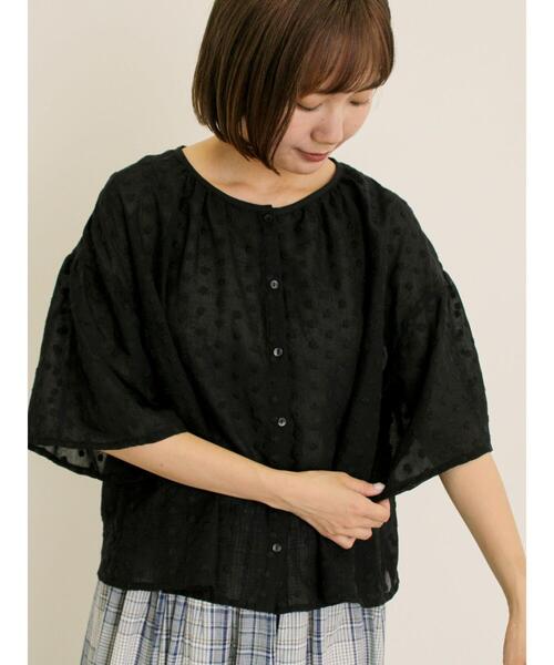 Samansa Mos2（サマンサ モスモス）の「シアー刺繍ブラウス（シャツ/ブラウス・レディース・キナリ/ブラック/キャメル・F）」の15枚目の写真