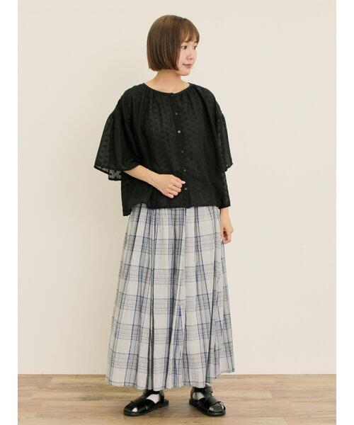 Samansa Mos2（サマンサ モスモス）の「シアー刺繍ブラウス（シャツ/ブラウス・レディース・キナリ/ブラック/キャメル・F）」の20枚目の写真