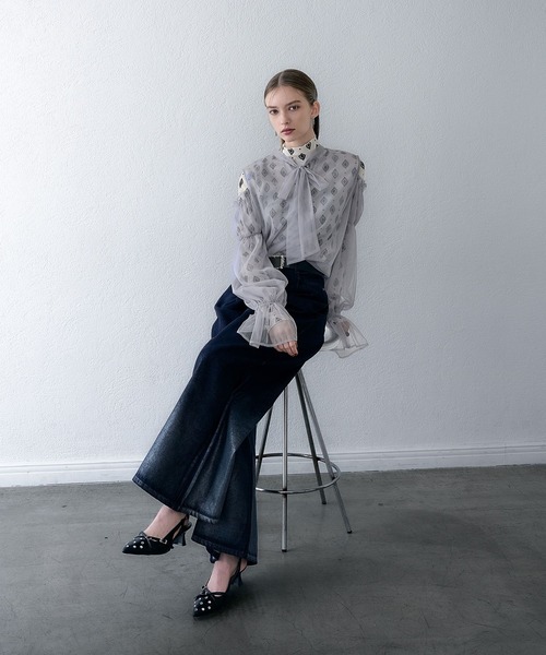 HARE（ハレ）の「【百田夏菜子着用/OCCASION SERIES】キカガクシアートップス(HARE)（Tシャツ/カットソー・レディース・ブラック/ホワイト・FREE）」の4枚目の写真