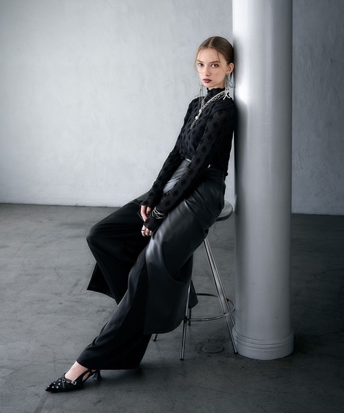 HARE（ハレ）の「【百田夏菜子着用/OCCASION SERIES】キカガクシアートップス(HARE)（Tシャツ/カットソー・レディース・ブラック/ホワイト・FREE）」の7枚目の写真