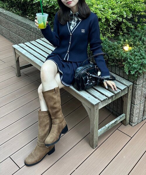 continuer de NICE CLAUP（コンティニューデナイスクラップ）の「【セットアップ対応】裾ライン入りプリーツミニスカート（スカート・レディース・ネイビー/トップグレー/ブラウン・FREE）」の18枚目の写真