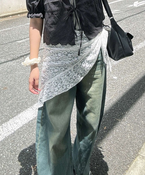 AS KNOW AS plus(アズノゥアズプラス)の「♪アソートデザイン 腰巻き風レイヤードスカート(スカート・レディース・ブラック系その他/オフホワイト/ブラウン系その他/アイボリー・FREE)」の2枚目の写真