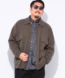 ニット ジャケット メンズ 大きいサイズ ウール混 ポケット ボタン B&T CLUB ビーアンドティークラブ