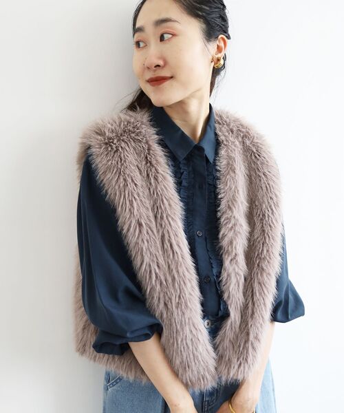le.coeur blanc(ルクールブラン)の「フロントフリルレギュラーカラーブラウス(シャツ/ブラウス・レディース・ピンク/ミント/ネイビー/オフホワイト・38)」の21枚目の写真