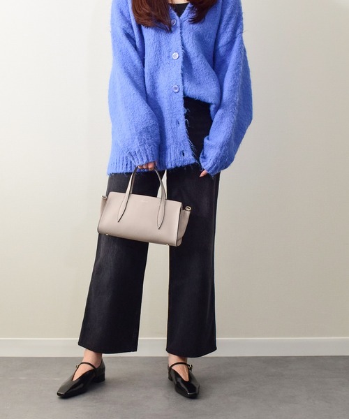 LORISTELLA(ロリステッラ)の「【LORISTELLA】シュリンクレザーベーシックハンドバッグ(Q56480)(ハンドバッグ・レディース・ライトグレー/ブラック・ALL)」の8枚目の写真