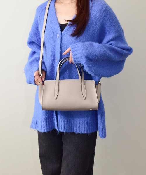 LORISTELLA(ロリステッラ)の「【LORISTELLA】シュリンクレザーベーシックハンドバッグ(Q56480)(ハンドバッグ・レディース・ライトグレー/ブラック・ALL)」の9枚目の写真