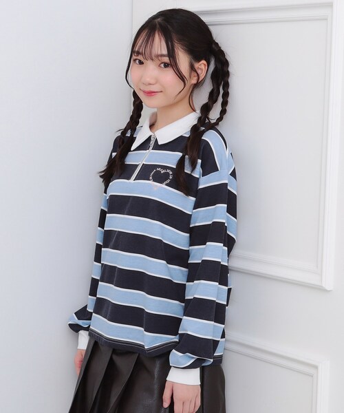 PINK-latte（ピンクラテ）の「衿付きビッグラガーシャツ（ポロシャツ