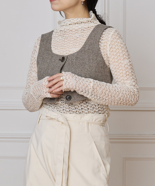 IENA LA BOUCLE antik dantel レースカットソー（Tシャツ/カットソー